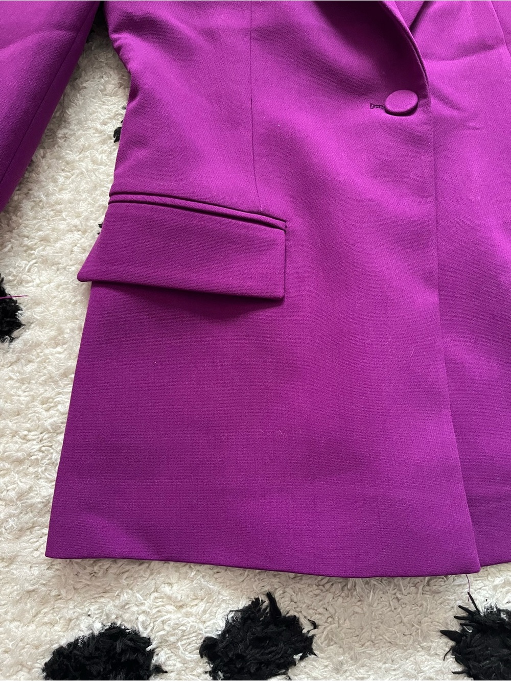 Zara size Medium feather cuff padded shoulder blade blazer one button up blazer - Picture 8 of 14